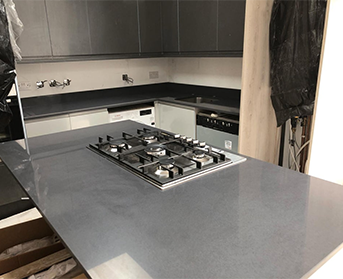 Grey Silver Quartz kitchen worktops